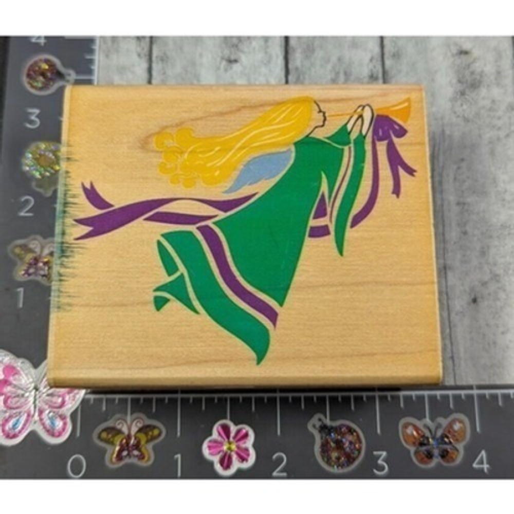 Rubber Stampede Angel 1990 Z374F Rubber Stamp Wood #D22